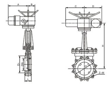 PZ973H、PZ973F、PZ973Y_電動(dòng)刀閘閥結(jié)構(gòu)圖