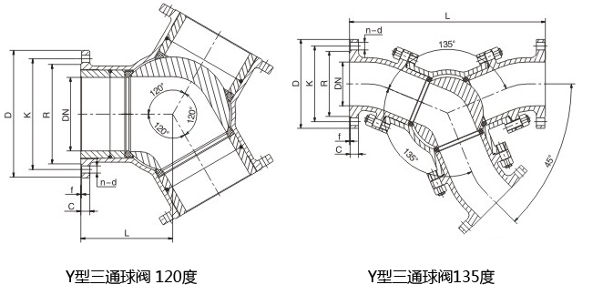 電動Y型三通球閥結構圖