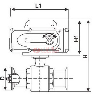 電動(dòng)衛(wèi)生級球閥結(jié)構(gòu)圖