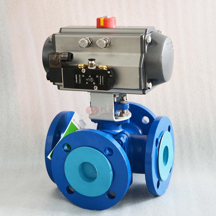 氣動四通球閥實(shí)物圖